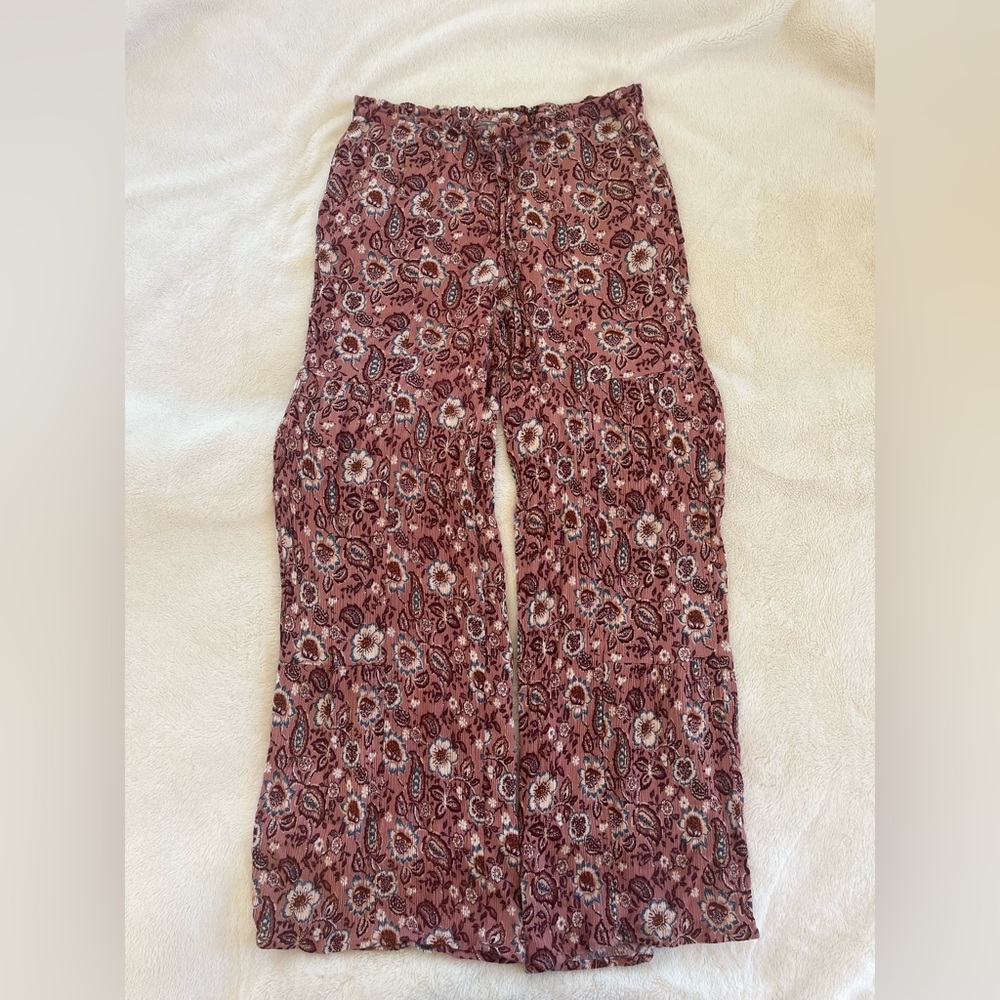 Patterned Wide-Leg Pants